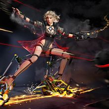 Anita Cyberpunk Roller Girl Concept Art. 3D, Traditional illustration, and Creativit project by eyekust - 01.15.2021