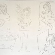 Mein Kursprojekt: Figurenentwicklung durch Beobachtungszeichnen. Traditional illustration, Character Design, Drawing, and Sketchbook project by Karolin Böhm - 03.11.2022