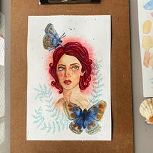 Ana Magarelli - Meu projeto do curso: Retrato ilustrado em aquarela.. Un progetto di Illustrazione tradizionale, Belle arti, Pittura, Disegno, Pittura ad acquerello, Disegno di ritratti e Disegno artistico di anamagarelli - 06.03.2022