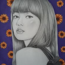 Lisa en girasoles . Traditional illustration project by Valentina Ugas - 07.25.2020
