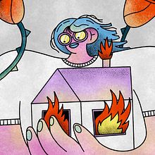 Hogar en llamas. Un proyecto de Ilustración tradicional, Diseño de personajes e Ilustración digital de Marina Hdez Ávila - 12.03.2022