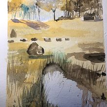 Mon projet du cours : Paysages naturels à l’aquarelle Ein Projekt aus dem Bereich Bildende Künste, Malerei und Aquarellmalerei von mariepilloy - 12.03.2022
