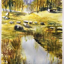 Mon projet du cours : Paysages naturels à l’aquarelle. Un projet de Beaux Arts, Peinture , et Aquarelle de caroguizou - 12.03.2022