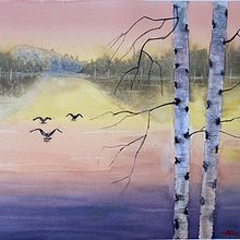 Mi Proyecto del curso: Paisajes atmosféricos en acuarela. Fine Arts, Painting, and Watercolor Painting project by Ventura Labbé - 03.08.2022