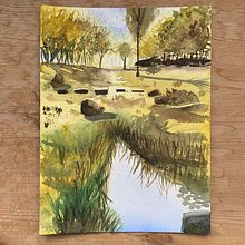 My project for course: Natural Landscapes in Watercolor. Projekt z dziedziny  Sztuki piękne,  Malarstwo i Malowanie akwarelą użytkownika Anne Scheltes - 14.03.2022