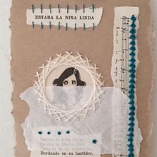 Mi Proyecto del curso: Técnicas de bordado experimental sobre papel.- "Estaba la niña linda" Ein Projekt aus dem Bereich Bildende Künste, Collage, Stickerei und Textildesign von Cecilia De Tanti - 13.03.2022