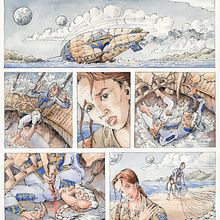 The crash of the "Emerhaya". Traditional illustration, Comic, and Watercolor Painting project by Anna E. Lukasik-Fisch - 03.14.2022