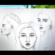 Mon projet du cours : Portraits féminins ❤️. Sketching, Drawing, Portrait Drawing, Artistic Drawing, and Sketchbook project by oayana.art - 03.06.2022