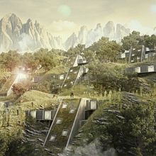 Dolomiti Futuristic Facility . Un projet de Design , Illustration traditionnelle, 3D, Architecture, Pa, sagisme, Postproduction photographique, Infographie, Retouche photographique, Créativité, Dessin, Modélisation 3D, Conception 3D, Illustration architecturale, ArchVIZ, Photomontage, Matte painting , et Design d'espace de Pablo Miguel Francisco - 16.03.2022