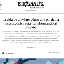 La vida de un virus | RED/ACCIÓN. Un progetto di Scrittura, Scrittura di narrativa non-fiction, Scrittura creativa, Narrativa e Content Writing di Javier Sinay - 18.03.2022