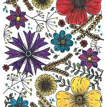 Mój projekt z kursu: Kwieciste akwarelowe nadruki w żywych kolorach. Traditional illustration, Pattern Design, Watercolor Painting, and Botanical Illustration project by magda_op - 03.18.2022
