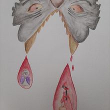 Cappuccetto Rosso Revisited. Un projet de Illustration traditionnelle, Beaux Arts, Peinture, Dessin au cra, on, Dessin, Aquarelle, Illustration jeunesse , et Narration de vale_iuvara - 18.03.2022