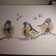 Uccelli su ramo. Ilustração tradicional projeto de eleonoraiotti71 - 18.03.2022