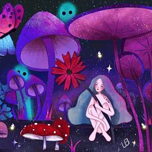 Fantasy Illustration: Mushroom Girl . Un projet de Illustration traditionnelle de Yura Aung - 20.01.2022