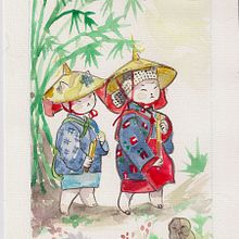 Mi Proyecto del curso: Ilustración en acuarela con influencia japonesa. Traditional illustration, Drawing, and Watercolor Painting project by Miriam Díaz - 03.18.2022