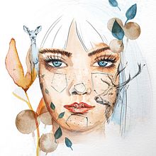 Mein Kursprojekt: Illustriertes Porträt mit Aquarell. Projekt z dziedziny Trad, c, jna ilustracja,  Sztuki piękne,  Malarstwo,  R, sunek, Malowanie akwarelą, Portret,  R, sunek art, st i czn użytkownika sindyhuettl - 19.03.2022