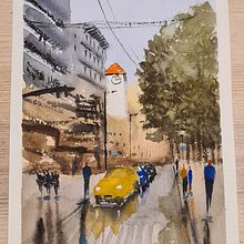 My project for course: Urban Landscapes in Watercolor. Un proyecto de Bellas Artes, Pintura a la acuarela e Ilustración arquitectónica de eijapelkonen - 21.03.2022