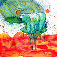The polar bear is in danger of extinction. Traditional illustration, Fine Arts, Painting, Creativit, Drawing, Poster Design, Watercolor Painting, Artistic Drawing, Editorial Illustration, Naturalistic Illustration, Gouache Painting, and Decorative Painting project by Sandra Cartellone - 03.21.2022