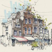 International Urban Sketching Symposium Amsterdam. Traditional illustration project by Albert Kiefer - 03.21.2022