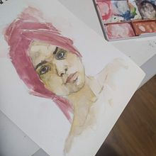 Meu projeto do curso: Retrato artístico em aquarela Ein Projekt aus dem Bereich Bildende Künste, Malerei, Aquarellmalerei und Porträtzeichnung von Carolina Coimbra - 21.03.2022