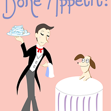 Bone Appetit! (Greeting Card). Vector Illustration, Traditional illustration, Graphic Design, Lettering, and Digital Illustration project by Audrey Chai - 02.24.2022
