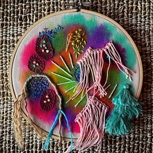 Mon projet du cours : Techniques élémentaires de broderie et d’aquarelle. Painting, Watercolor Painting, Embroider, and Textile Design project by Christine Belin-Munier - 03.22.2022
