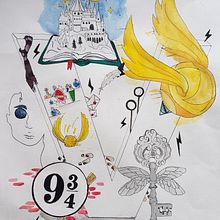 Initial à Poudlard. Traditional illustration project by Rose FG - 09.19.2021