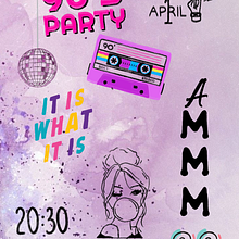 90's Party Poster. Digital Drawing, and Traditional illustration project by Aleksandra Mazur - 03.23.2022