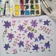 My project for course: Vibrant Floral Patterns with Watercolors Ein Projekt aus dem Bereich Traditionelle Illustration, Musterdesign, Aquarellmalerei und Botanische Illustration von Patricia Avila - 23.03.2022