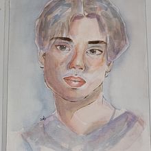 My project for course: Artistic Portrait with Watercolors. Fine Arts, Painting, Watercolor Painting, and Portrait Drawing project by Lexi Bustamante - 03.23.2022