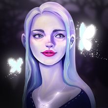 Retratos digitales de fantasía con Photoshop - Night fairy. Ilustração tradicional, Desenho, Ilustração digital, Desenho de retrato, Desenho digital, e Pintura digital projeto de Nicole Almendrada - 24.03.2022