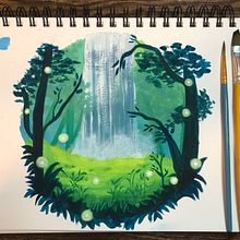 Mi Proyecto del curso: Pintura de paisajes atmosféricos con gouache. Traditional illustration, Painting, and Gouache Painting project by Marya Zamora - 03.26.2022