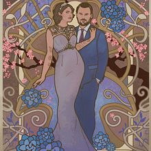 Mi Proyecto del curso: Retrato ilustrado con estilo art nouveau. Projekt z dziedziny Tradycyjna ilustracja,  Sztuki piękne, Ilustracja cyfrowa, Portrety,  Rysunek artystyczny, Rysunek cyfrowy i Malarstwo cyfrowe użytkownika strweiner - 26.03.2022