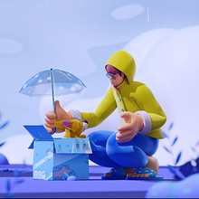 Adopt 🌿⛅🐶 . Projekt z dziedziny Trad, c, jna ilustracja, 3D, Ilustracja c, frowa,  Modelowanie 3D i Design użytkownika Thao Tran - 10.03.2022