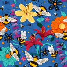 Panal Ecowraps - Bees. Projekt z dziedziny Trad, c, jna ilustracja, Projektowanie graficzne i Grafika wektorowa użytkownika Kropsiland - 26.03.2022