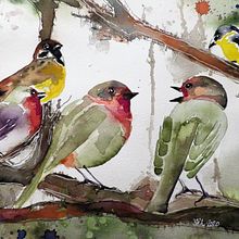 Mein Kursprojekt: Illustriere Vögel mit expressiven Aquarelltechniken. Traditional illustration, Watercolor Painting, Realistic Drawing, and Naturalistic Illustration project by Vanessa - 03.27.2022