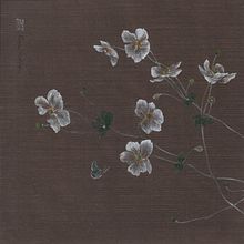 Anemone del Giappone. Traditional illustration, Fine Arts, Painting, Watercolor Painting, Botanical Illustration, Naturalistic Illustration, and Gouache Painting project by Silvia Molinari - 03.28.2022