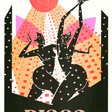 Disco Riso Print . Ilustrație tradițională, Arte și meșteșuguri, Desen, Design de postere, Tipărire și Design de Amy Isles Freeman - 03.28.2022