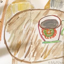Cup of Coffee. Sketchbook project by Patty Habegger - 03.27.2022