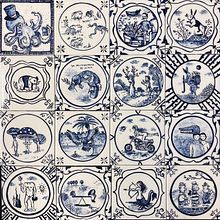 Tavoli di piastrelle decorate. Design, Furniture Design, Making, Traditional illustration, and Ceramics project by Clara Holt - 03.29.2022