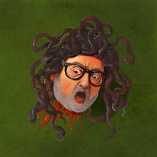 Selfportrait as Medusa (from Caravaggio with respect). Un progetto di Illustrazione tradizionale, Illustrazione digitale e Pittura digitale di Gianluca Manna - 29.03.2022