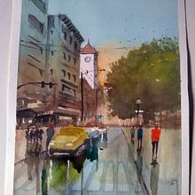 Mi Proyecto del curso: Paisajes urbanos en acuarela. Un progetto di Belle arti, Pittura ad acquerello e Illustrazione architettonica di altabasgustavo - 29.03.2022