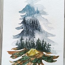 My project for course: Double Exposure Watercolor: Painting Nature. Traditional illustration, Watercolor Painting, Realistic Drawing, and Naturalistic Illustration project by lena_tsch - 03.30.2022