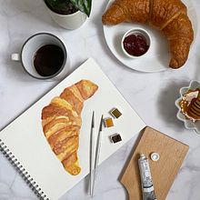 Colazione. Ilustração tradicional, Artes plásticas, Pintura, e Pintura em aquarela projeto de Giovanna Gio' Marotta - 30.03.2022