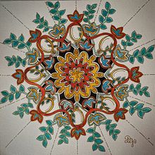 Mon projet du cours : Initiation aux Arts de l'Islam : créez des motifs biomorphiques. Painting, Pattern Design, Drawing, Watercolor Painting & Ink Illustration project by Christine Belin-Munier - 03.30.2022