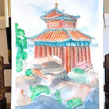 My project for course: Architectural Sketching with Watercolor and Ink. Sketching, Drawing, Watercolor Painting, Architectural Illustration, Sketchbook & Ink Illustration project by Megan Renteria - 03.29.2022