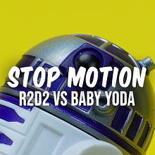 R2-D2 vs Baby Yoda | Stop Motion Animation. Animação, Vídeo, Stop Motion, Animação de personagens, e Pós-produção audiovisual projeto de James Cao - 23.01.2022