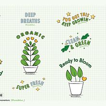 “Love & Growth” GIF Stickers. Traditional illustration, and Design project by Agustina Bonaventura - 03.30.2022