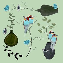 My project for course: Contemporary Print Design: Scale, Color, and Composition. Traditional illustration, Accessor, Design, Fashion Design, Printing, and Gouache Painting project by Viktoria Zhulego - 03.31.2022