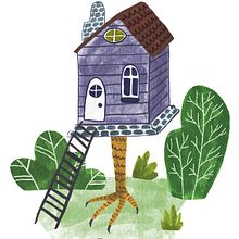 Baba Yaga house. Un progetto di Illustrazione tradizionale, Pittura, Collage, Creatività, Disegno, Pittura ad acquerello, Disegno artistico, Illustrazione infantile e Illustrazione con inchiostro di Anna - 31.03.2022